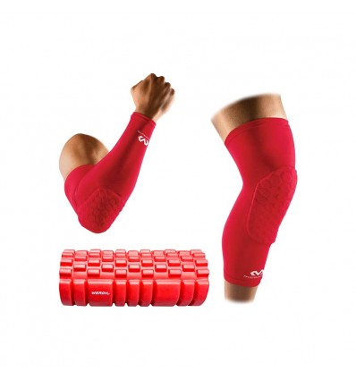 BLACK WEEK 2025: McDavid Ochraniacz na łokieć HEX 6500 (czerwony) + Ochraniacz na kolano HED 6446 (czarny) + roller WERON