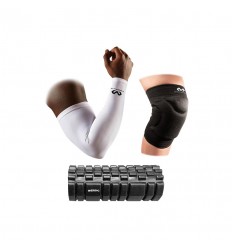 BLACK WEEK 2025: McDavid Ochraniacze kolan 602 (czarne) + Rękaw kompresyjny 6566 (biały) + roller WERON